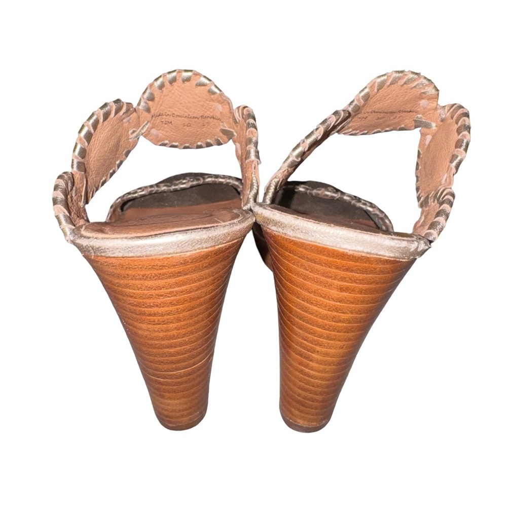 Wedge Sandals with Rose Gold Embellished Straps - Picture 4 of 7
